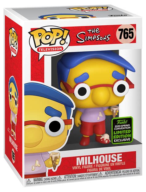 Funko Pop Animation The Simpsons 765 Milhouse 2020 Comic Con Eccc New