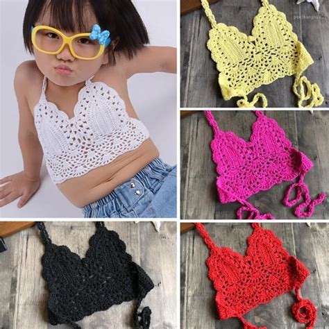 One Pieces 2021 Kids Swimweet For Girls Crochet Correas Bikini Top Baby