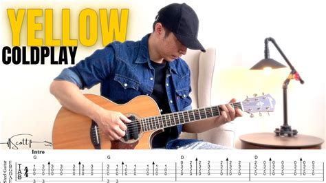 Yellow Coldplay Easy Acoustic Fingerstyle Guitar Cover Guitar Tabs