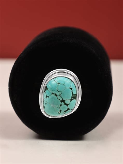 Turquoise Sterling Silver Ring Exotic India Art