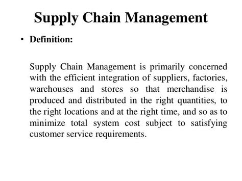 Introduction To Supply Chain Management