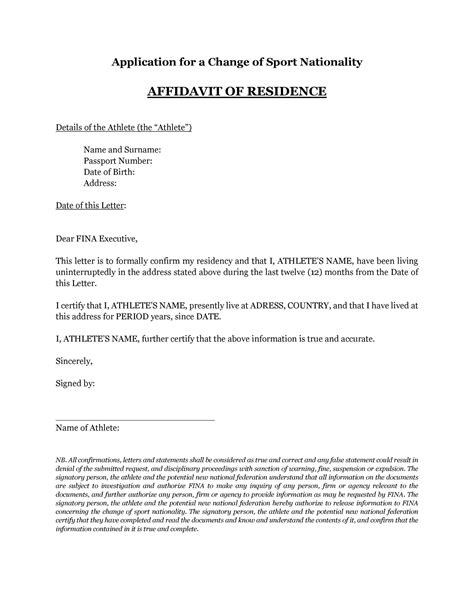 Proof Of Residency Verification Letter