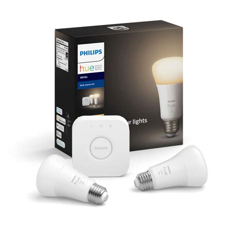 Philips Hue Led 60 Watt White A19 Dimmable Smart Bulb 2 Pack Starter