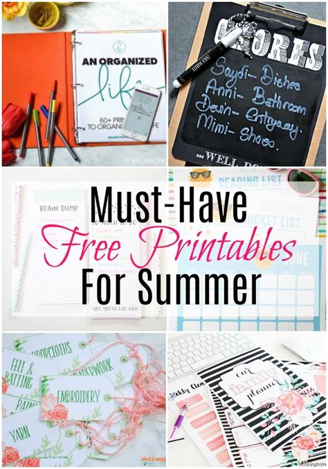 Must Have Free Printables For Summer Free Printables Fun Projects