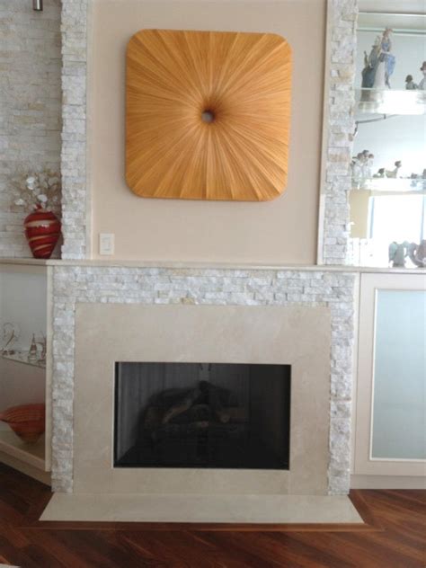 White And Cream Fireplace With Wood Carving Art Contemporary Living