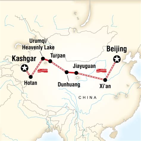 Map Of The Route For The Silk Road Of China Silk Road Map Silk Road