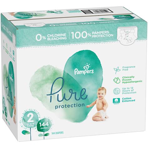 Pampers Pure Protection Size 2 Diapers 144 Ct Box