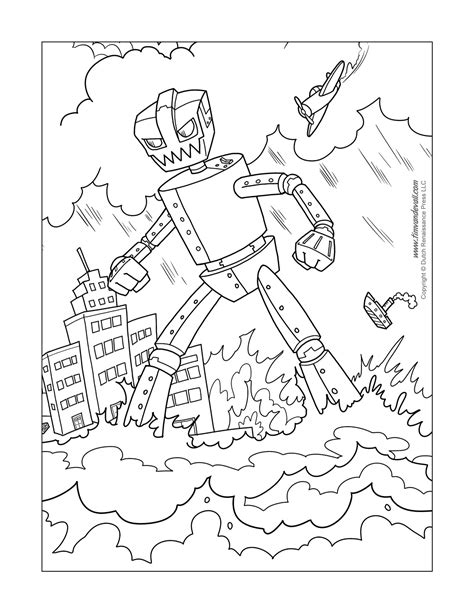 Printable Robot Coloring Pages Coloring Pages For Kids Tims Printables