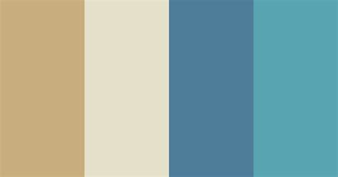 Retro Beige And Blue Color Scheme Beige