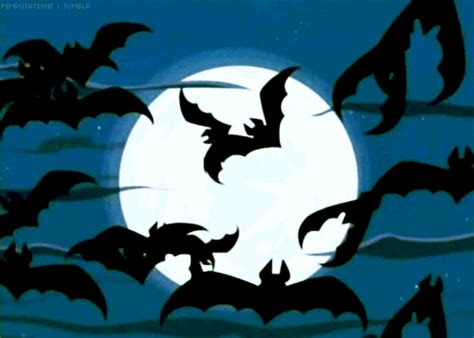Flying Bats Animals Sky Animated Autumn Moon  Halloween Bats
