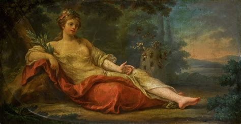 The Goddess Melissa Reclining By A Beehive In A Landscape By Artvee