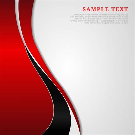Abstract Template Red And Black Curve With Copy Space For Text On White
