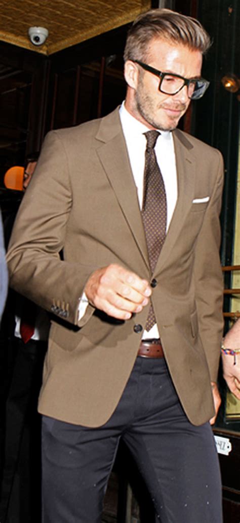 David Beckham Celebrity Style Mens Fashion Stone Blazer Denim
