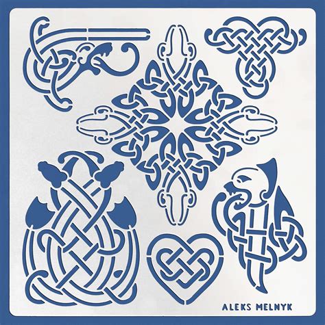 Buy Aleks Melnyk 392 Metal Journal Stencilceltic Knot Dragon