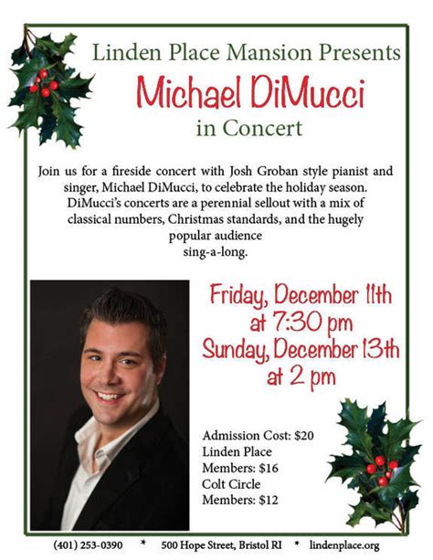 Michael Dimucci Holiday Concert The History List