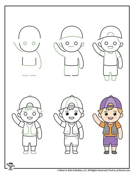 How To Draw A Child Step By Step Woo Jr Kids Activities
