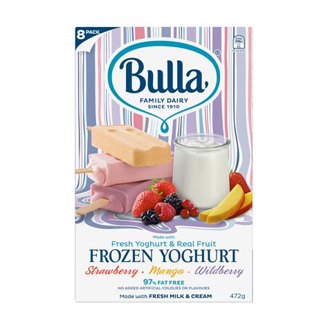 Bulla Frozen Yoghurt Strawberry Mango Wildberry 8 Pack Bulla Foodservice