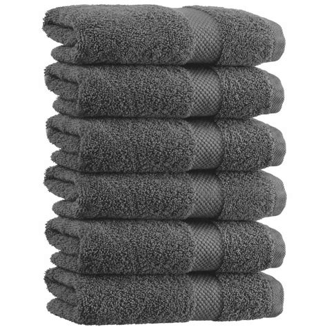 Luxury Grey Hand Towels Soft Cotton Absorbent Hotel Towel 6 Pack