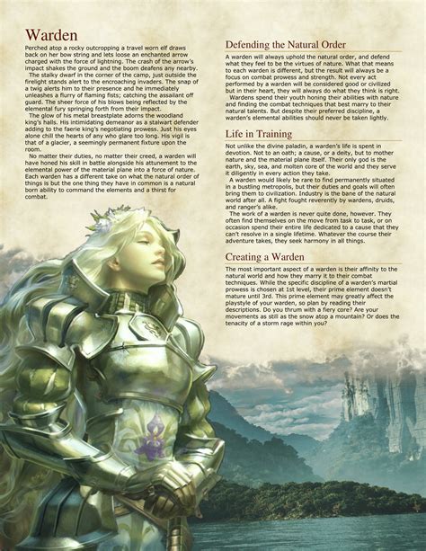 When building a multiclass, you will choose a class for your character level 1. Warden Class by layhnet | Dnd 5e homebrew, Dungeons and ...