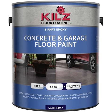 Kilz 1 Part Epoxy Acrylic Interiorexterior Concrete And Garage Floor