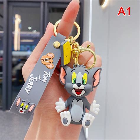 Buy Tom And Jerry Cartoon Anime Figure Pvc Doll Keychain Bag Keyring