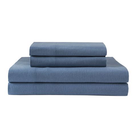 Elite Home Products Winter Nights Cotton Flannel Sheet Set Med Blue