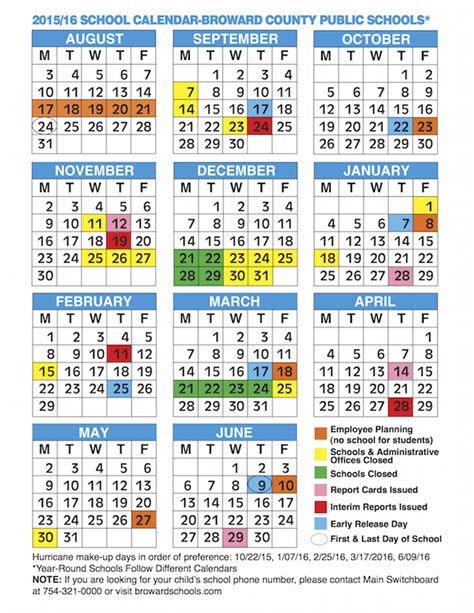 Broward Calendar 2021 22
