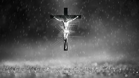 Jesus On Cross During Raining Hd Jesus Wallpapers Hd Wallpapers Id