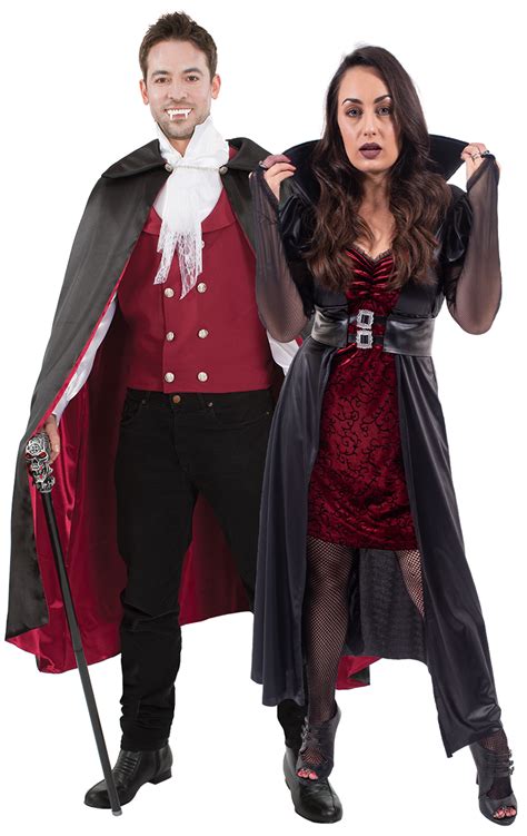 Crimson Vampire Couples Halloween Costume Uk