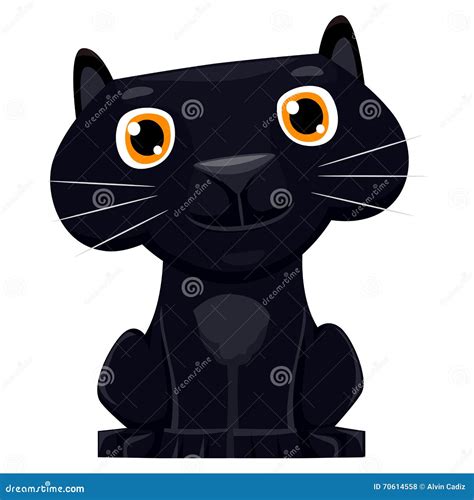 Cute Cartoon Black Panther Stock Vector Image 70614558