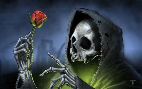 Dark Death Rose Skull Wallpapers Hd Desktop And