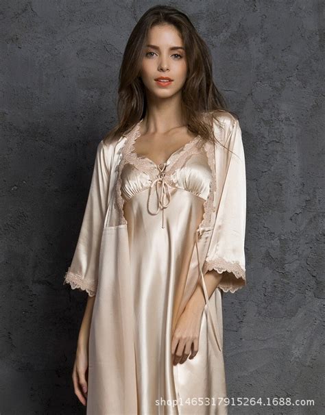 2020 Women Sexy V Neck Silk Satin Night Dress Long Sleeveless Nighties Nightgown Nightdress Lace