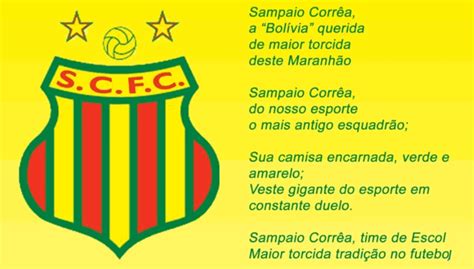 The club's colors are yellow, green and red. Hino do Sampaio Corrêa Futebol Clube (São Luís - MA ...