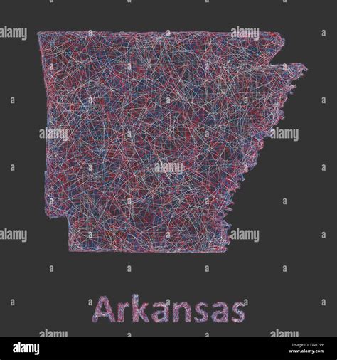 Colorful Line Art Map Of Arkansas State Stock Vector Image And Art Alamy
