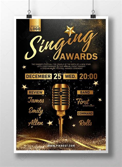 Singing Contest Awards Ceremony Poster Template Imagepicture Free