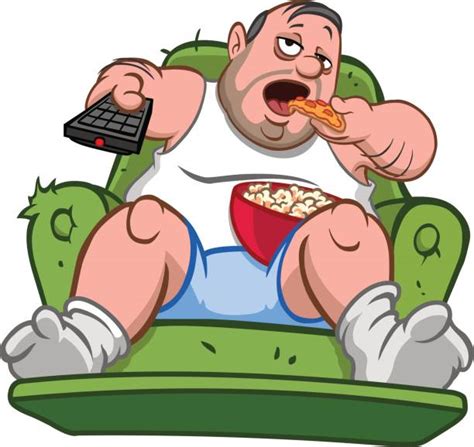 Fat Man On Couch Cartoon Illustrations Royalty Free Vector Graphics