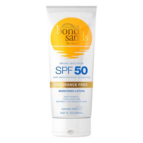 Bondi Sands Body Sunscreen Lotion Spf 50 Fragrance Free 507 Fl Oz