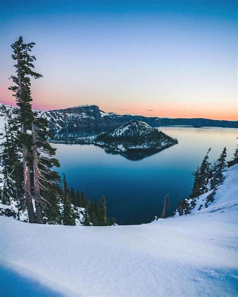 Crater Lake In Winter ~ Gorgeous ~ Artist Unknown Scenery Crater