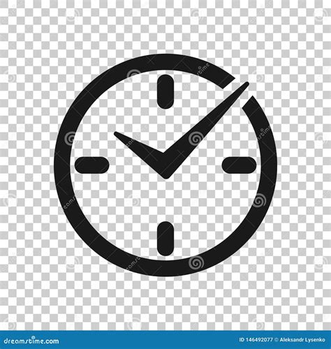 Real Time Icon In Transparent Style Clock Vector Illustration On