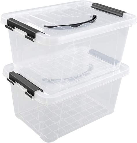 Readsky Plastic Latch Boxes Clear Storage Bins With Clear Lids And