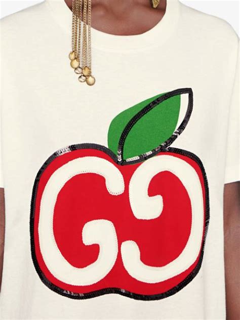Gucci Gg Apple Print T Shirt Farfetch