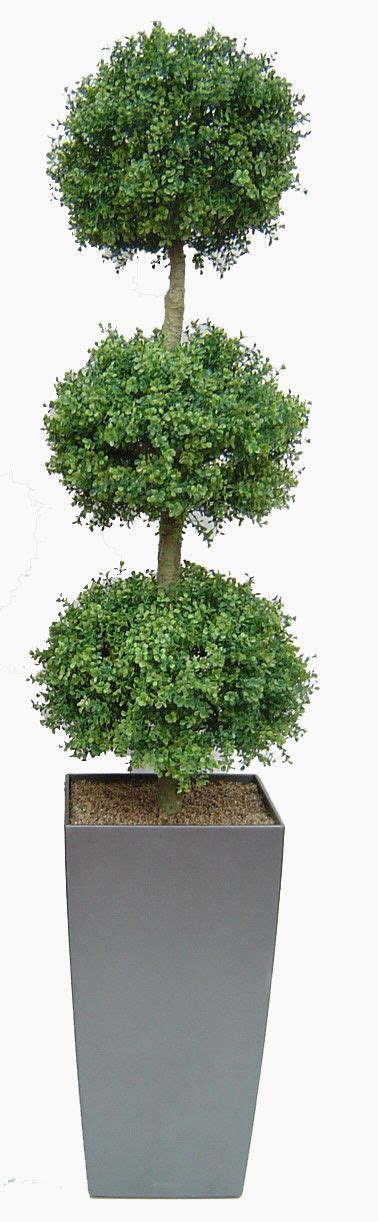 Artificial Triple Ball Boxwood Topiary Tree From Evergreen Direct