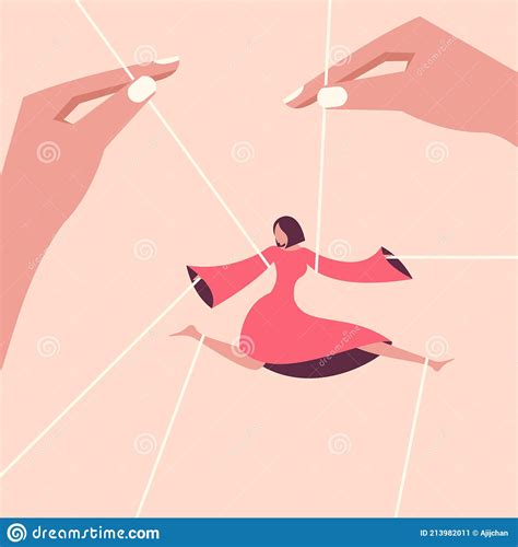 Manos Controlando A Una Bailarina Atada Con Cuerdas Ilustraci N Del Vector Ilustraci N De