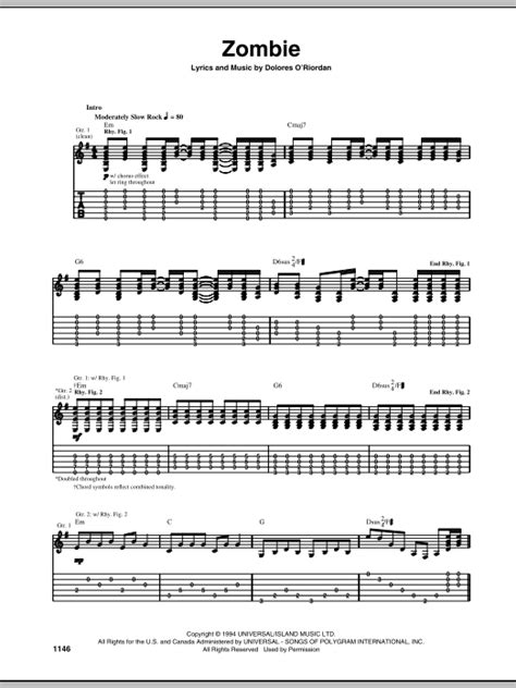 Zombie By The Cranberries Guitar Tab Guitar Instructor