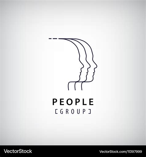 Human Heads Logo People Creative Group Royalty Free Vector