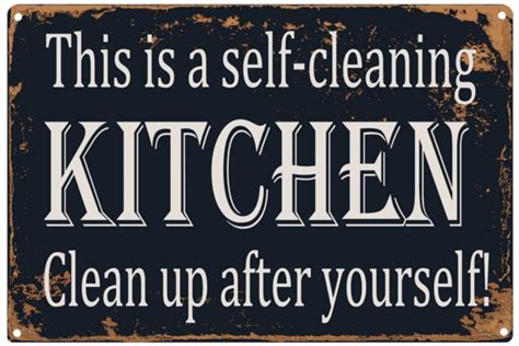 Buy Pxiyou This Is A Self Cleaning Kitchen Clean Up After Yourself Vintage Metal Sign Farmhouse