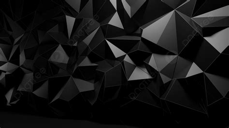 Black Polygonal Background 3d Wallpaper 3d Black Tech Geometric Low