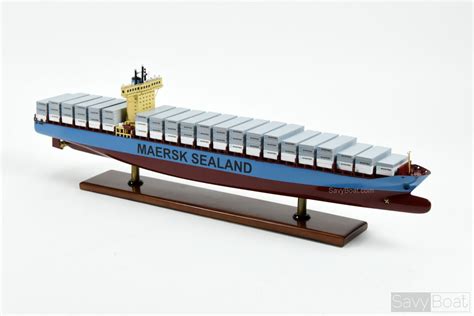 Maersk Sealand Container Ship Handcrafted Wooden Ship Model