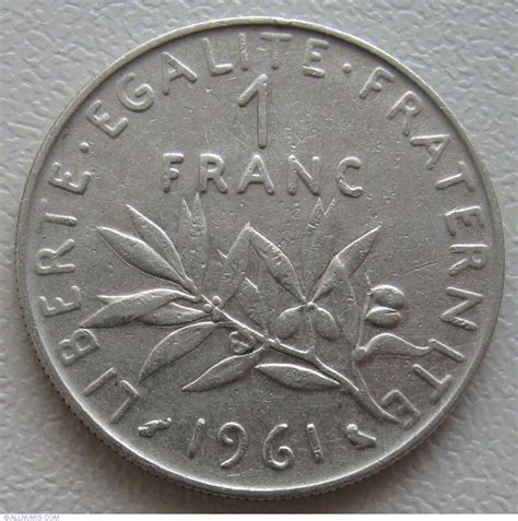 1 Franc 1961 Fifth Republic 1958 1970 France Coin 861