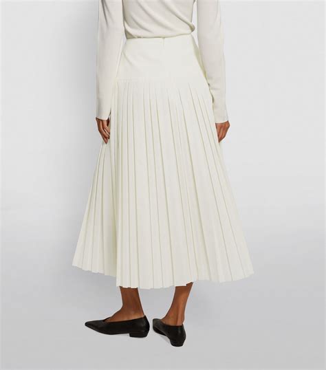 Womens The Row Ivory Magdita Pleated Midi Skirt Harrods Countrycode